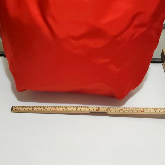 R.L.L RALPH LAUREN Red Packable Tote/Bag Nylon w. Leather Straps - Picture 4 of 12